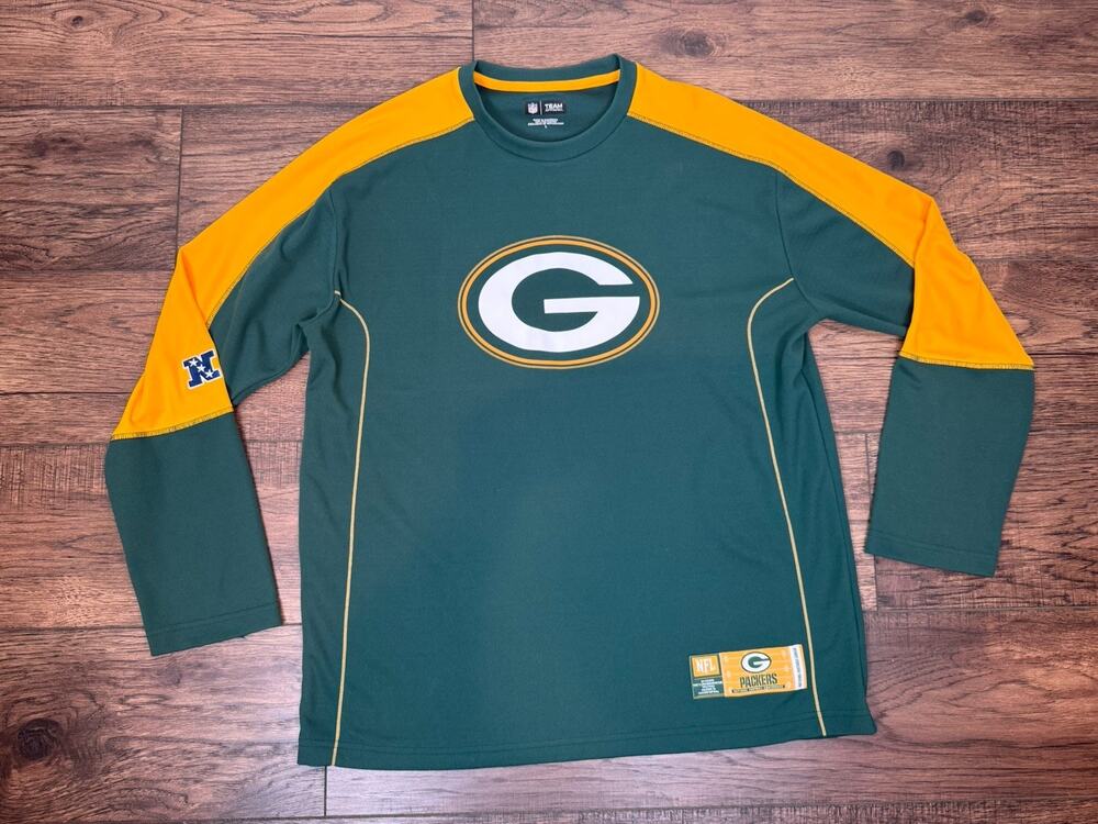 Green Bay Packers Vintage Long Sleeve Jersey Shirt Adult Large NFC North
